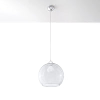 Lampada a sospensione Sollux Lighting BALL, paralume trasparente, 220-240V, IP20, CE RoHS, finitura in Alluminio e Ottone