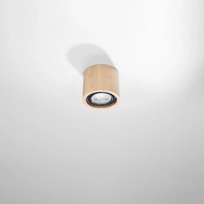 Sollux Lighting BASIC 1 faretto da soffitto in legno naturale, LED GU10, IP20, 220-240V, 50W max, CE RoHS