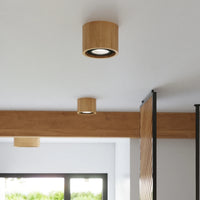 Sollux Lighting BASIC 1 ceiling spot in natural wood, LED GU10, IP20, 220-240V, 50W max, CE RoHS