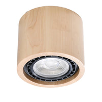 Sollux Lighting BASIC 1 ceiling spot in natural wood, LED GU10, IP20, 220-240V, 50W max, CE RoHS