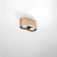 Sollux Lighting BASIC 2 faretto LED da soffitto, legno naturale, IP20, 220-240V, max 50W, CE RoHS