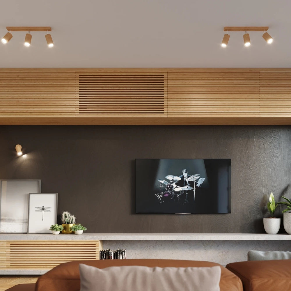 Sollux Lighting BERG 4 faretto da soffitto LED, legno naturale, IP20, 220-240V, CRI 80, CE RoHS, 4x50W max