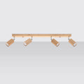 Sollux Lighting BERG 4 faretto da soffitto LED, legno naturale, IP20, 220-240V, CRI 80, CE RoHS, 4x50W max