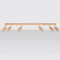 Sollux Lighting BERG 6 faretto da soffitto LED, legno naturale, IP20, 220-240V, max 50W, CE RoHS