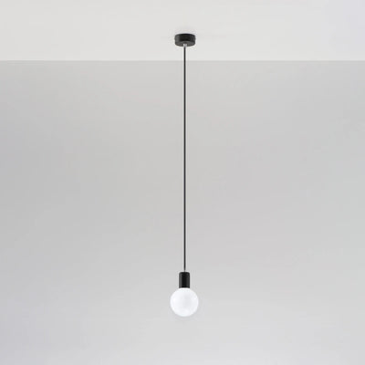 Sollux Lighting lampada a sospensione Edison Nera, compatibile con LED, finitura in alluminio oro opaco e ottone, 220-240V, IP20, CE RoHS