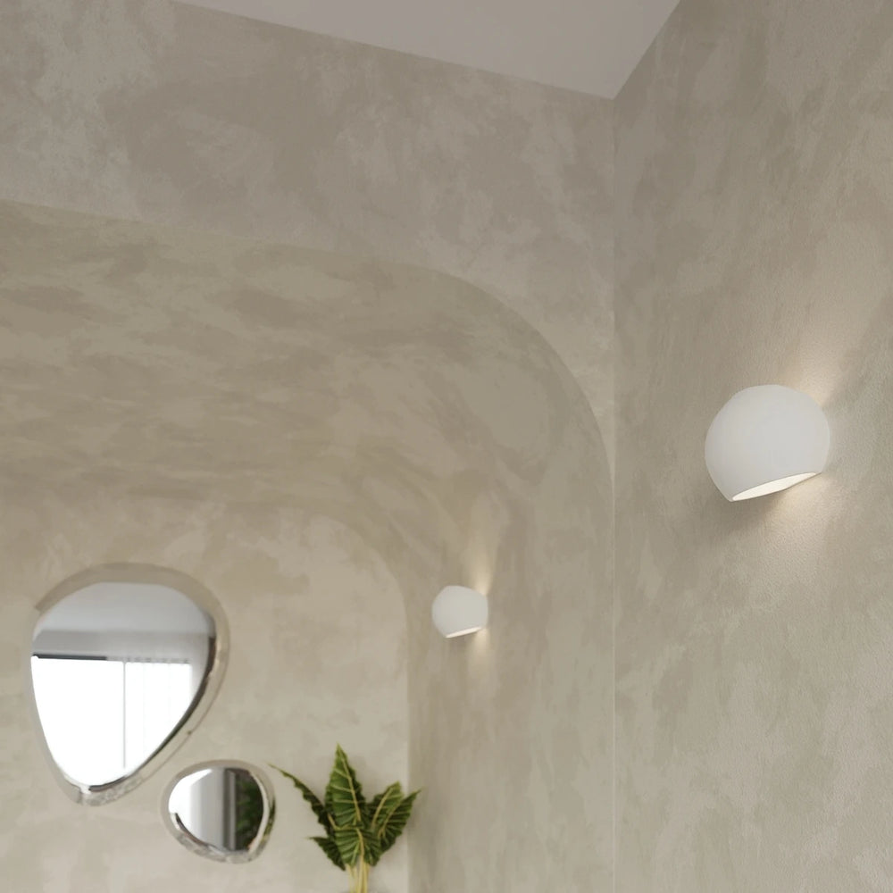 Sollux Lighting GLOBE applique da parete in ceramica, attacco E27, finitura Bianca, IP20, 220-230V, 145x180x110mm