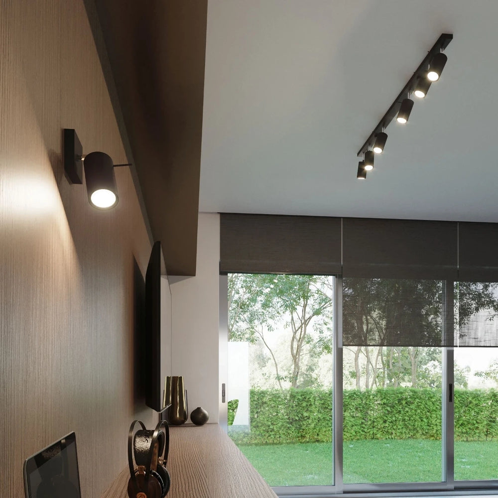 Sollux Lighting Faretto da soffitto LED Nero RING, 4 attacchi GU10, IP20, alluminio, CE RoHS