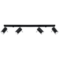 Sollux Lighting Faretto da soffitto LED Nero RING, 4 attacchi GU10, IP20, alluminio, CE RoHS