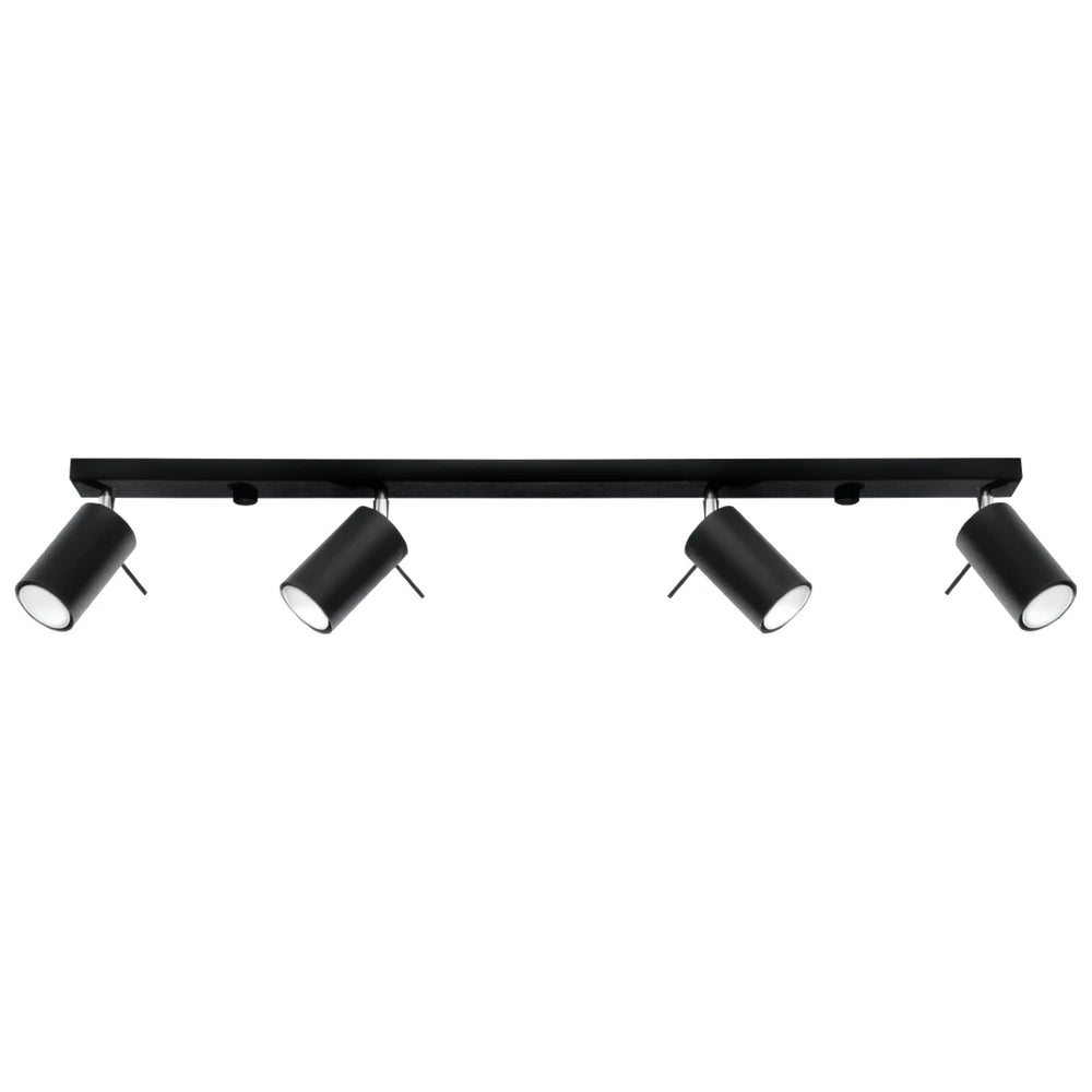 Sollux Lighting Faretto da soffitto LED Nero RING, 4 attacchi GU10, IP20, alluminio, CE RoHS