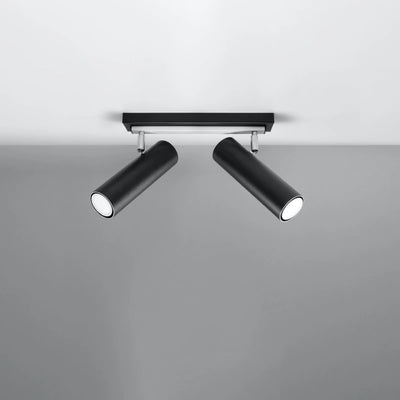 Sollux Lighting LED ceiling spotlight Black Silver, 2 x GU10, IP20, Aluminium, 220-240V, CE RoHS