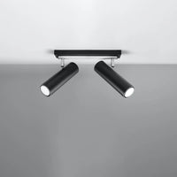 Sollux Lighting Faretto LED da soffitto Nero Argento, 2 x GU10, IP20, Alluminio, 220-240V, CE RoHS