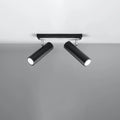 Sollux Lighting Faretto LED da soffitto Nero Argento, 2 x GU10, IP20, Alluminio, 220-240V, CE RoHS