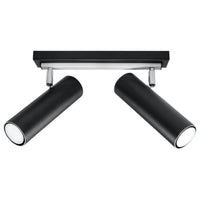 Sollux Lighting Faretto LED da soffitto Nero Argento, 2 x GU10, IP20, Alluminio, 220-240V, CE RoHS
