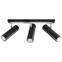 Sollux Lighting Faretto LED da soffitto Nero Argento 3xGU10, IP20, alluminio, 220-240V, CE RoHS