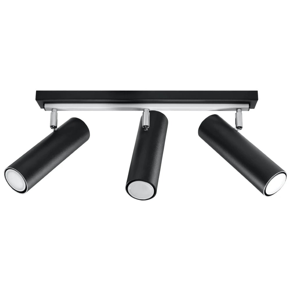 Sollux Lighting Faretto LED da soffitto Nero Argento 3xGU10, IP20, alluminio, 220-240V, CE RoHS