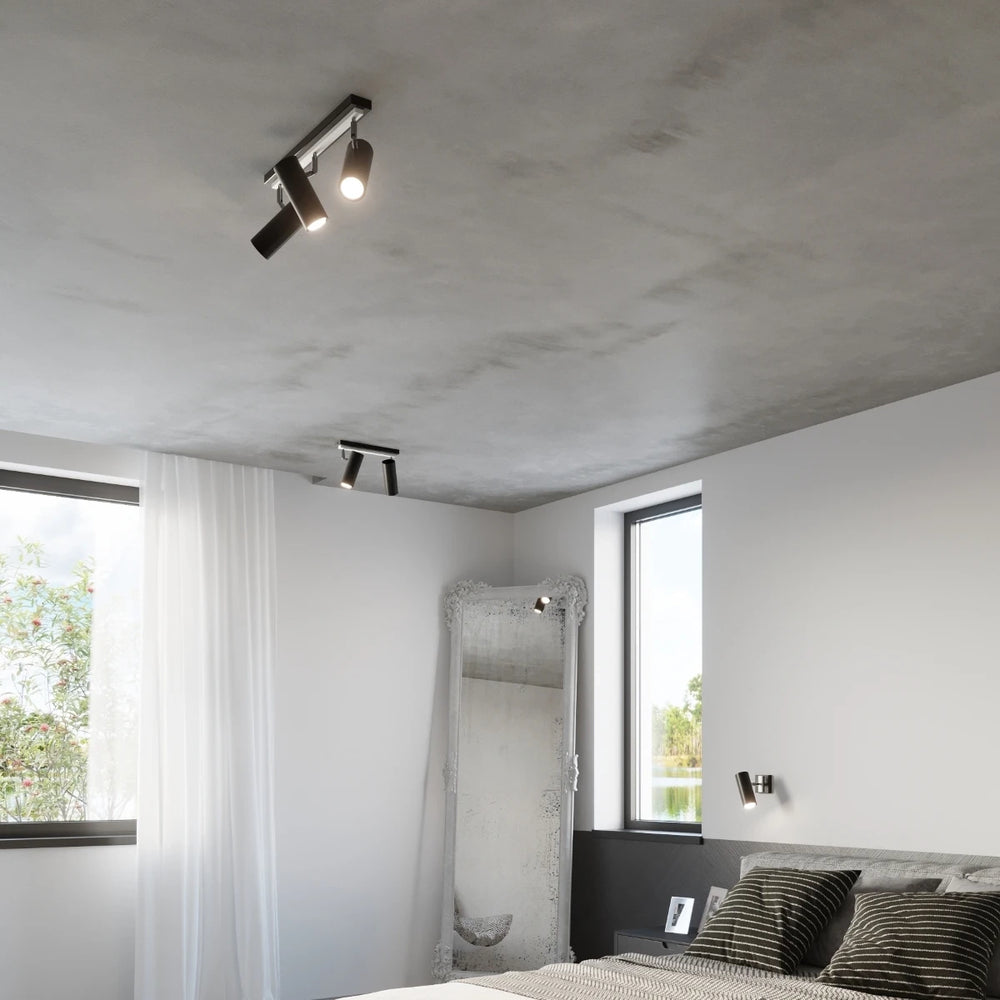 Sollux Lighting Faretto LED da soffitto Nero Argento 3xGU10, IP20, alluminio, 220-240V, CE RoHS