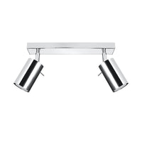 Sollux Lighting Faretto da soffitto LED con anello cromato, 2x GU10, IP20, alluminio, CE RoHS