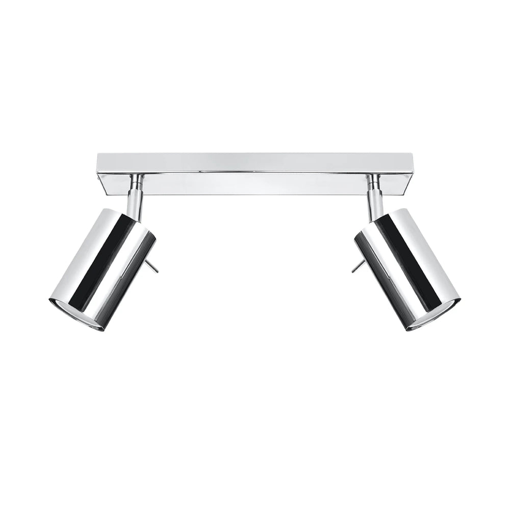 Sollux Lighting Faretto da soffitto LED con anello cromato, 2x GU10, IP20, alluminio, CE RoHS
