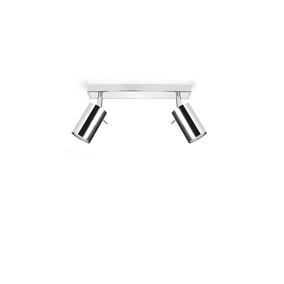 Sollux Lighting Faretto da soffitto LED con anello cromato, 2x GU10, IP20, alluminio, CE RoHS