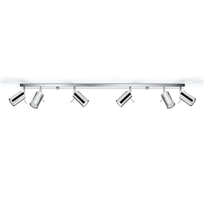 Sollux Lighting faretto LED da soffitto anello cromato, 6x portalampade GU10, IP20, alluminio, CE RoHS