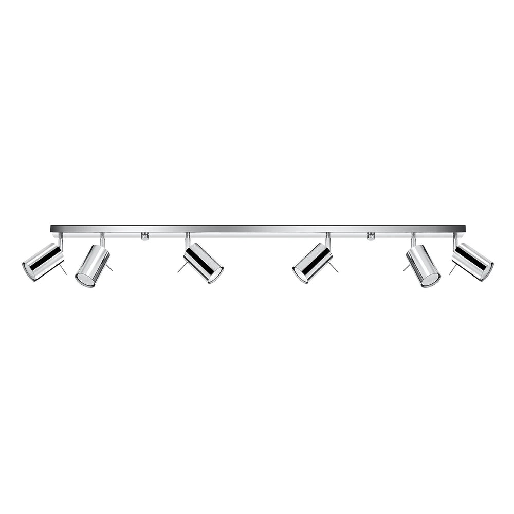 Sollux Lighting faretto LED da soffitto anello cromato, 6x portalampade GU10, IP20, alluminio, CE RoHS