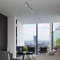 Sollux Lighting faretto LED da soffitto anello cromato, 6x portalampade GU10, IP20, alluminio, CE RoHS