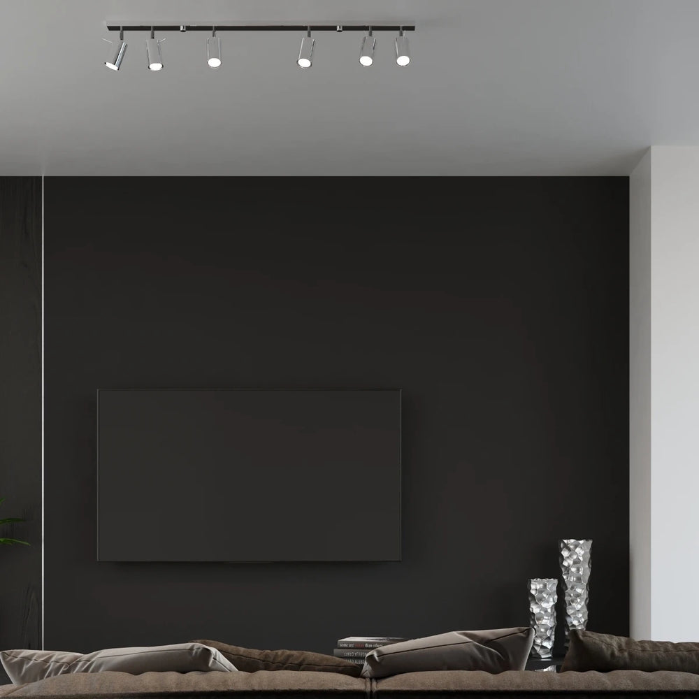 Sollux Lighting faretto LED da soffitto anello cromato, 6x portalampade GU10, IP20, alluminio, CE RoHS