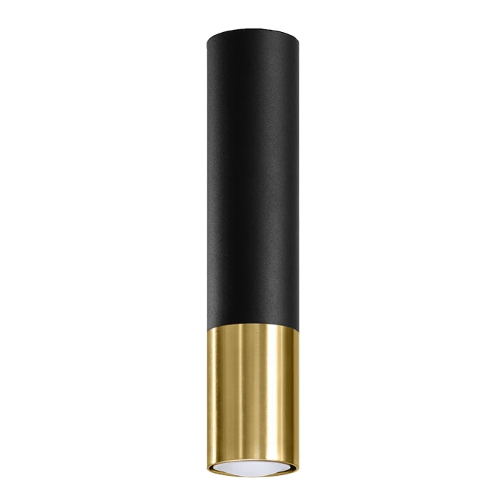 Sollux Lighting Faretto a soffitto LED LOOPEZ Nero Oro, 1x GU10, IP20, Alluminio, CE RoHS