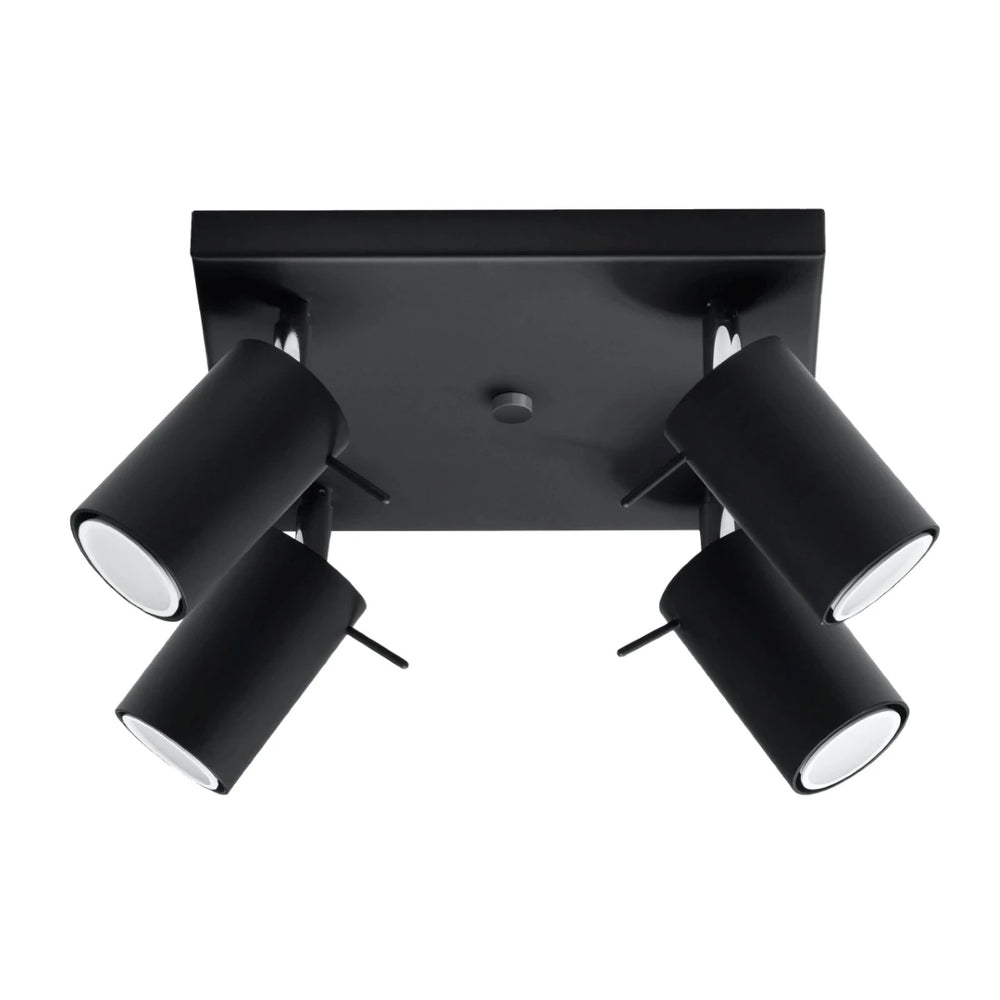 Sollux Lighting Faretto da soffitto LED RING 4xGU10, IP20, 220-240V, Alluminio Oro Opaco, CE RoHS