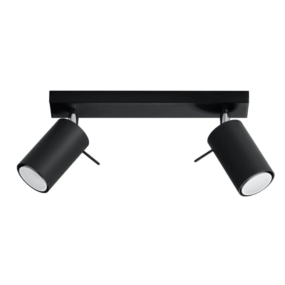 Sollux Lighting Faretto da soffitto LED RING Nero, 2x GU10, IP20, Alluminio, CE RoHS, 220-240V