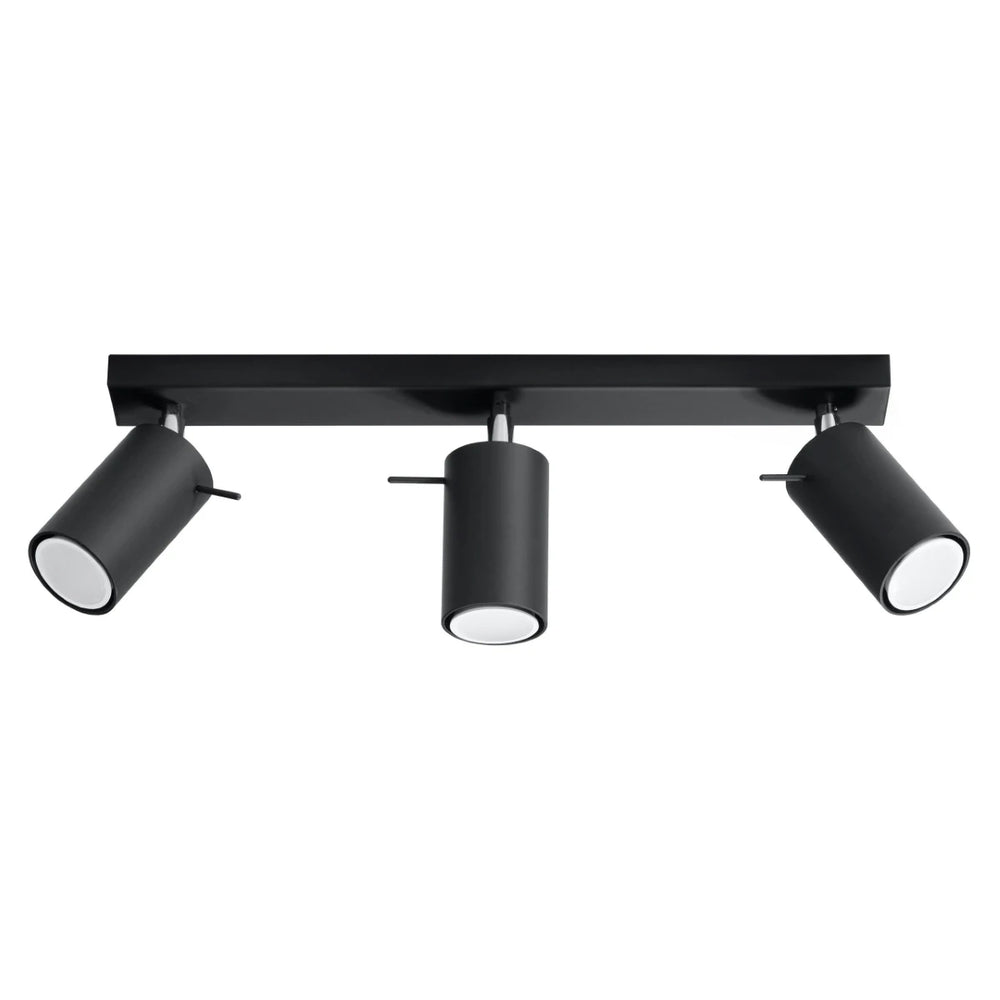 Sollux Lighting LED ceiling spotlight RING Black, 3xGU10, IP20, aluminium, CE RoHS