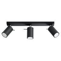 Sollux Lighting Faretto da soffitto LED RING Nero, 3xGU10, IP20, alluminio, CE RoHS