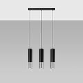 Lampada a sospensione LED Sollux Lighting Black Chrome LOOPEZ, 3x portalampade GU10, IP20, alluminio, 220-240V