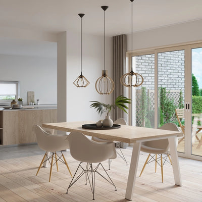 Sollux Lighting lampada a sospensione LED legno POMPELMO, attacco E27, IP20, 220-240V, finitura Ottone Oro Opaco