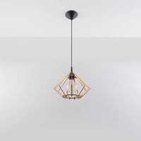 Sollux Lighting lampada a sospensione LED legno POMPELMO, attacco E27, IP20, 220-240V, finitura Ottone Oro Opaco