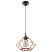 Sollux Lighting lampada a sospensione LED legno POMPELMO, attacco E27, IP20, 220-240V, finitura Ottone Oro Opaco