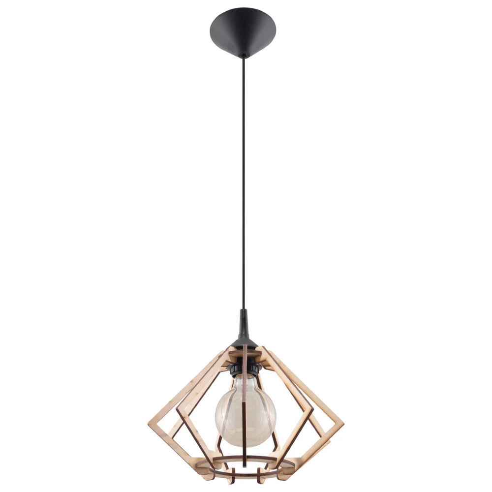 Sollux Lighting lampada a sospensione LED legno POMPELMO, attacco E27, IP20, 220-240V, finitura Ottone Oro Opaco