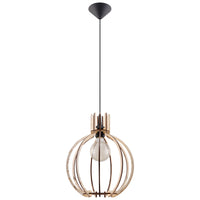 Sollux Lighting LED pendant lamp ARANCIA wood, E27 socket, IP20, Matt Gold Brass finish, 220-240V