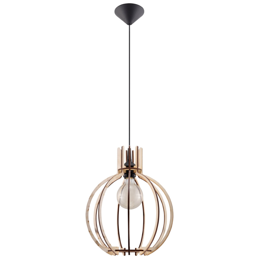 Lampada a sospensione LED Sollux Lighting ARANCIA in legno, portalampada E27, IP20, finitura Ottone Dorato Opaco, 220-240V