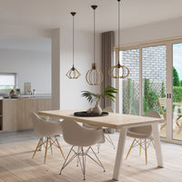 Lampada a sospensione LED Sollux Lighting ARANCIA in legno, portalampada E27, IP20, finitura Ottone Dorato Opaco, 220-240V