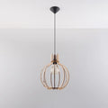 Lampada a sospensione LED Sollux Lighting ARANCIA in legno, portalampada E27, IP20, finitura Ottone Dorato Opaco, 220-240V