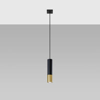 Lampada a sospensione LED Sollux Lighting Nero Oro LOOPEZ, 1xGU10, Alluminio, IP20, 220-240V, CE RoHS