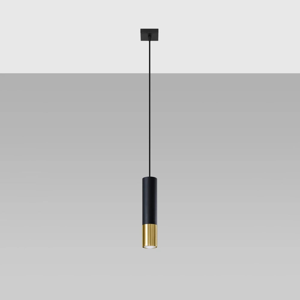 Lampada a sospensione LED Sollux Lighting Nero Oro LOOPEZ, 1xGU10, Alluminio, IP20, 220-240V, CE RoHS
