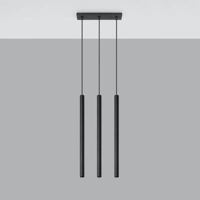 Lampada a sospensione LED Sollux Lighting Nera PASTELO, 3x portalampada G9, IP20, Alluminio, 220-240V, CE RoHS
