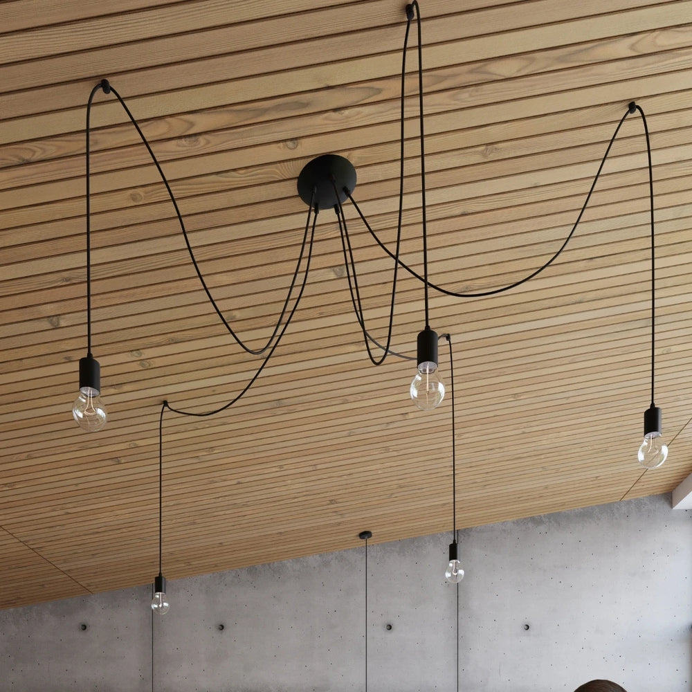 Sollux Lighting Lampada a sospensione LED Edison 1 Nera, 220-240V, IP20, max 50W, Alluminio e Acciaio, CE RoHS