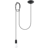 Sollux Lighting Lampada a sospensione LED Edison 1 Nera, 220-240V, IP20, max 50W, Alluminio e Acciaio, CE RoHS