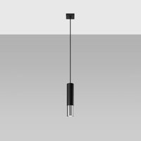 Lampada a sospensione LED Sollux Lighting Loopez Cromo Nero, 1x GU10, IP20, 220-240V, Alluminio