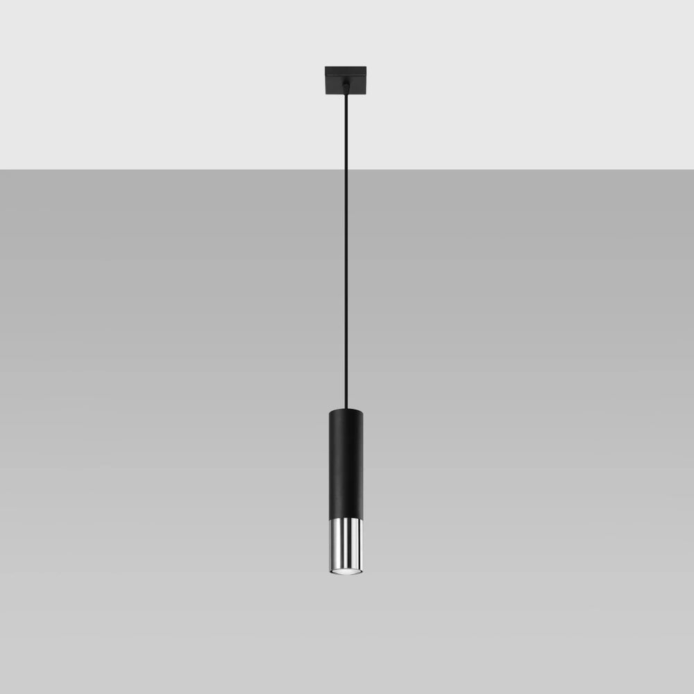 Lampada a sospensione LED Sollux Lighting Loopez Cromo Nero, 1x GU10, IP20, 220-240V, Alluminio
