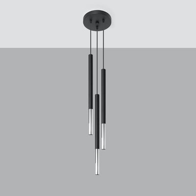 Lampada a sospensione LED Sollux Lighting MOZAICA 3xG9 portalampada, Cromo Nero, Alluminio, IP20, CE RoHS