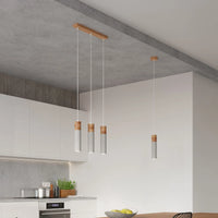 Lampada a sospensione LED Sollux Lighting ZANE con 3 portalampade GU10, finitura Beton Wood, certificata IP20, CE RoHS